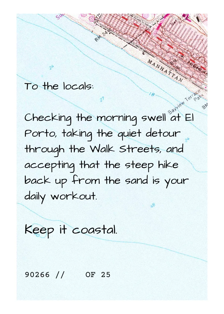 Curio edition — neighborhood map and handwritten note, back